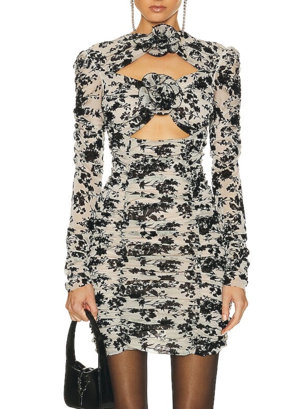 MARIANNA SENCHINA | Flower Bloom Long Sleeve Mini Dress